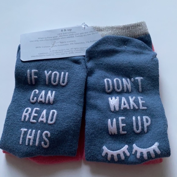 Carter's Little Girls' 2-Pack Slogan Socks - Picture 4 of 6